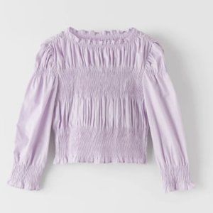 ZARA KIDS LONG SLEEVE ELASTICIZED TOP - MAUVE